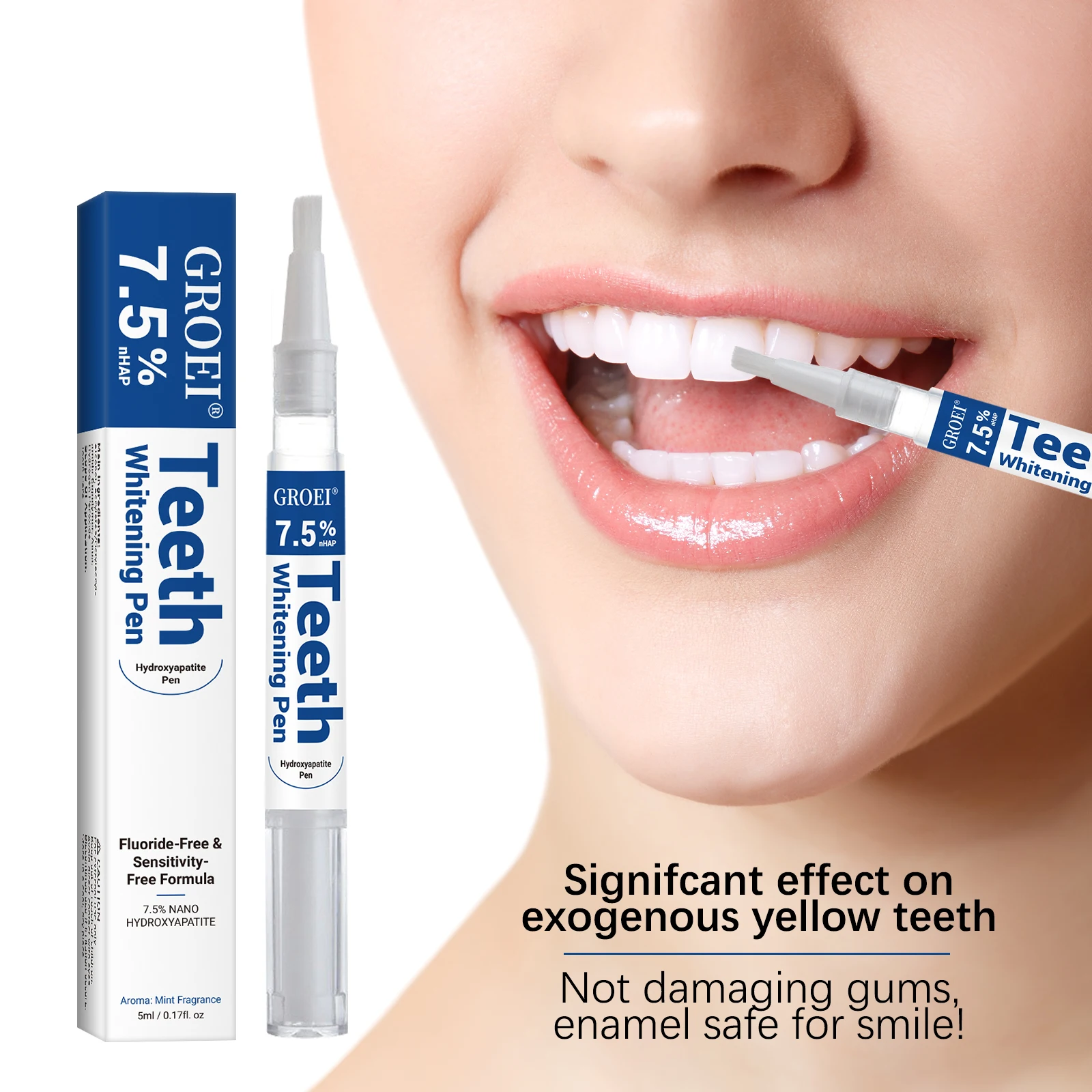 Teeth Whitening Results - 하이드록시아파타이트 치아 미백 펜 눈부신 화이트