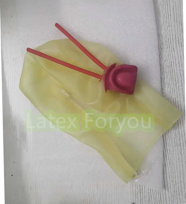 Teeth Whitening Mask - 수제 투명 라텍스 후드, 15cm 긴