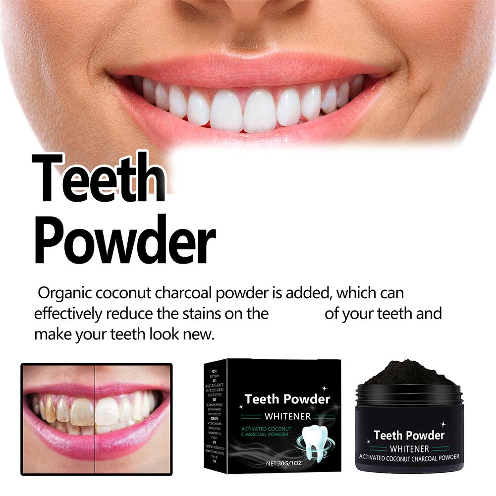 Teeth Whitening Charcoal Powder - 치아 미백 파우더, 천연 미백 및