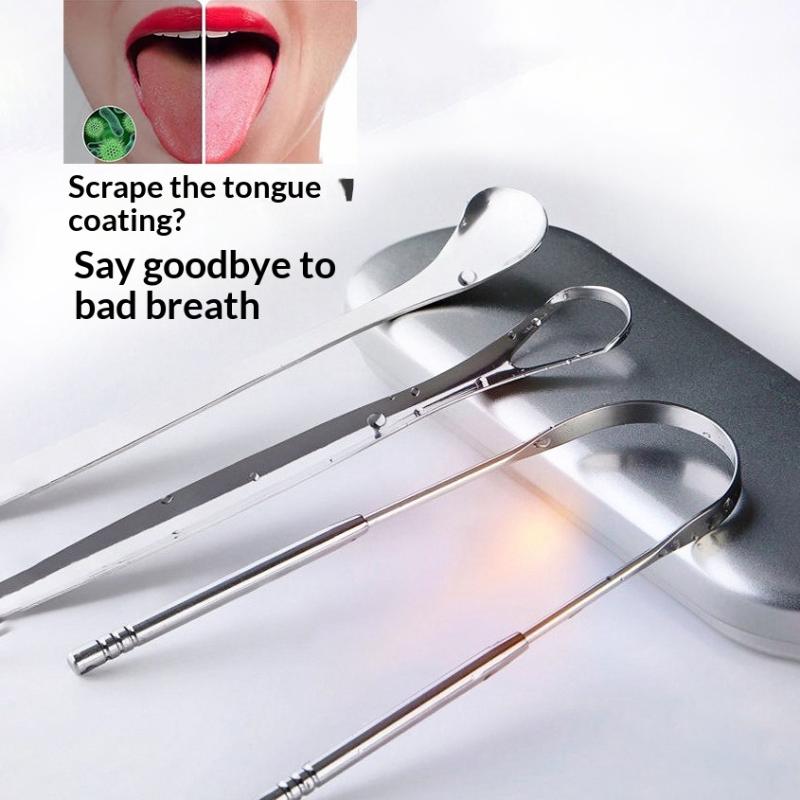 Tongue Scraper Metal - 스테인레스 스틸 혀 스크레이퍼 세트 구강
