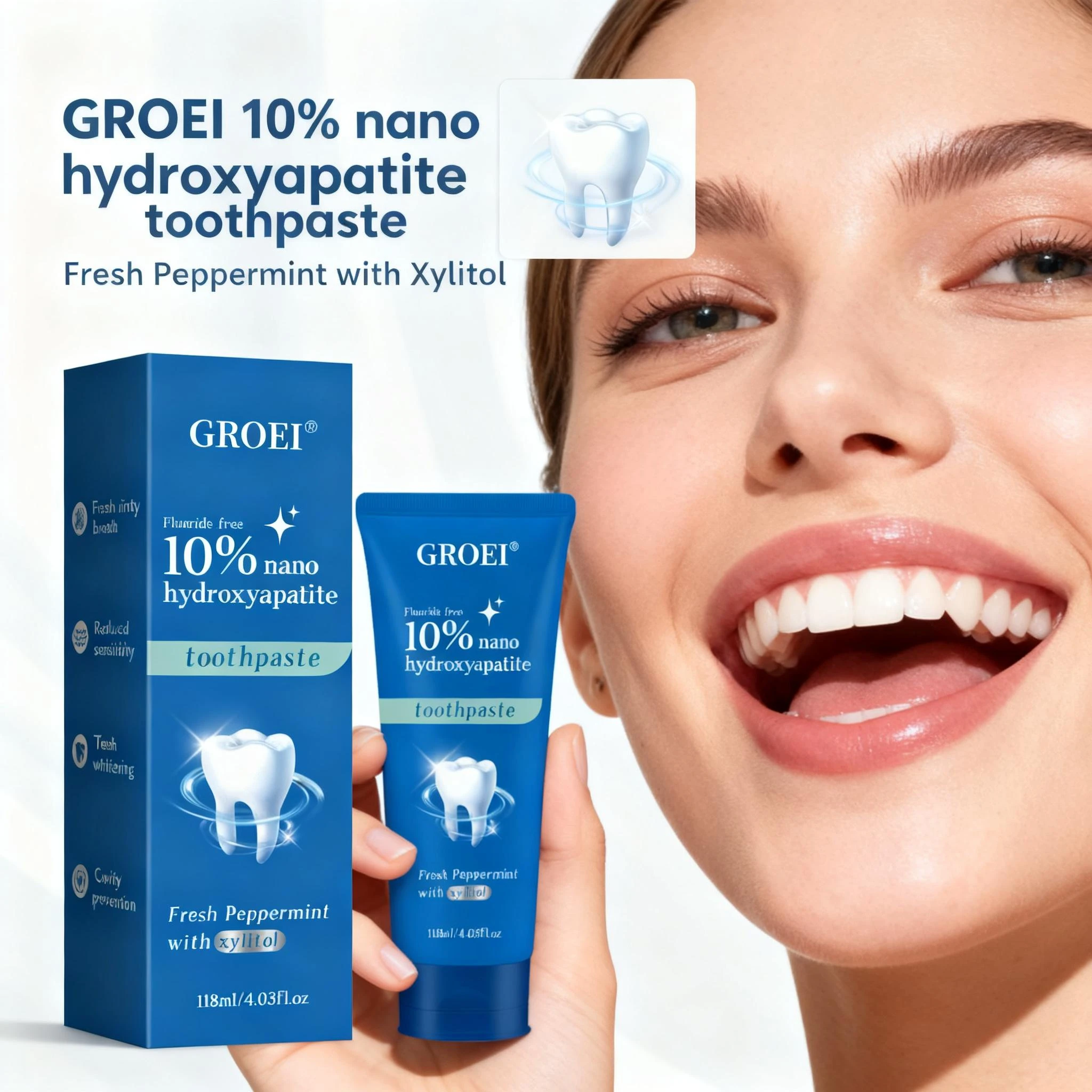 Hydroxyapatite Toothpaste - 구충제 예방 자일리톨 치약 - 입냄새