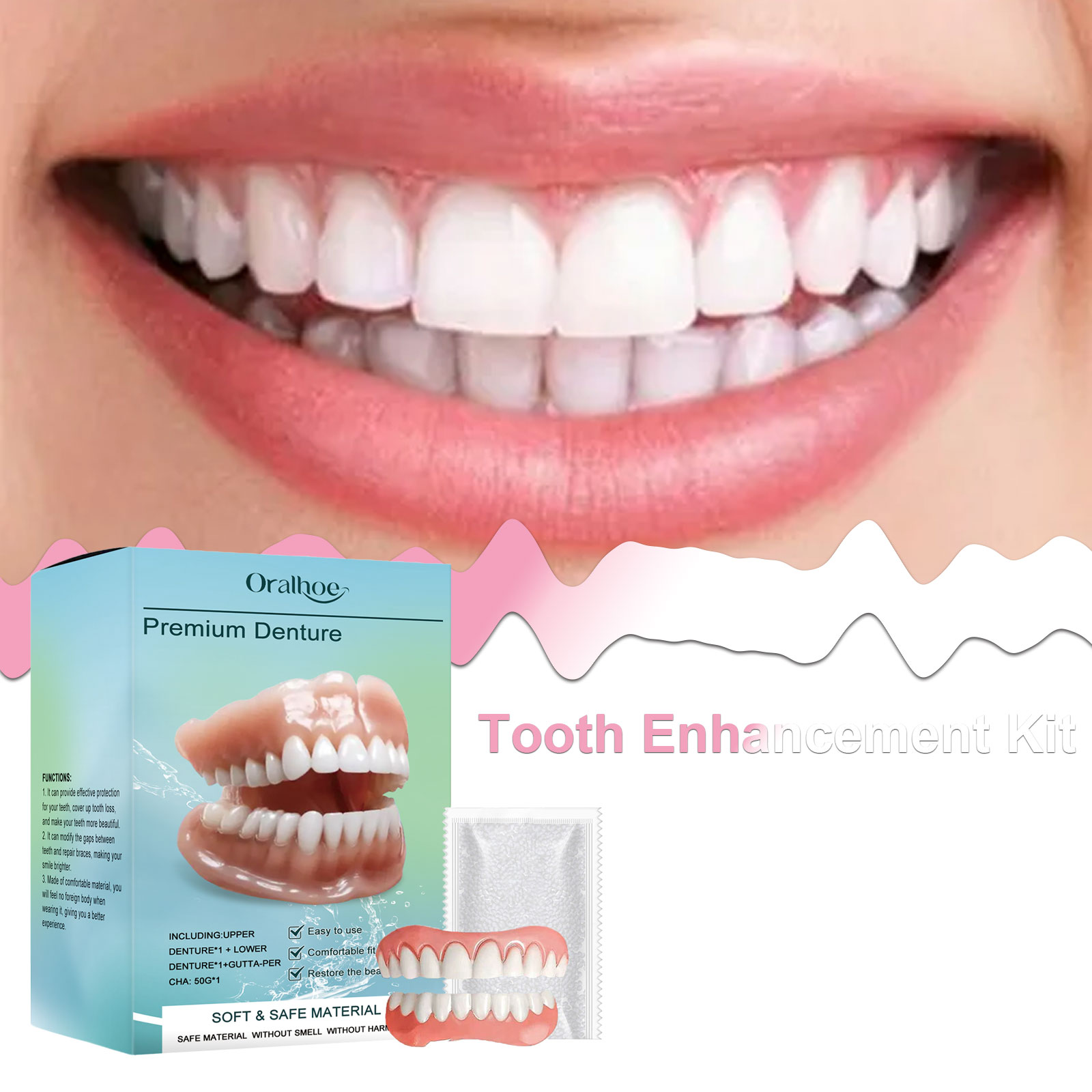 Teeth Whitening Mask - 오랄호 치아 데코레이팅 세트 편안한 소재
