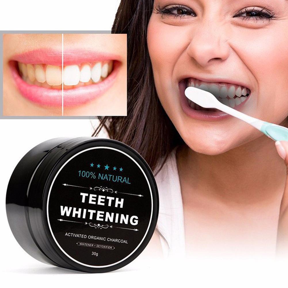 활성 유기농 숯가루 치아 미백 강화 치아 미백제 구강  - Teeth Whitening Charcoal Powder 리뷰 및 가격