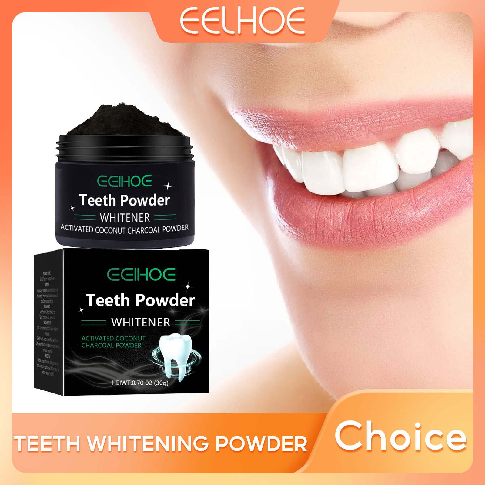 치아 미백 제품을위한 EELHOE 숯 분말 얼룩 제거  - Teeth Whitening Charcoal Powder 리뷰 및 가격