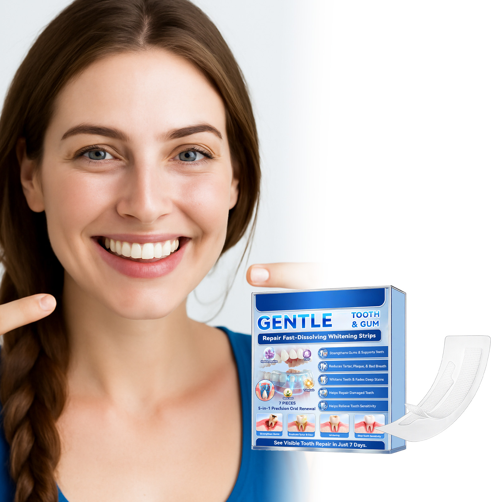 치아 미백 스트립 빠른 효과 7일, 플라그 제거, 치아 - Teeth Whitening Results 리뷰 및 가격