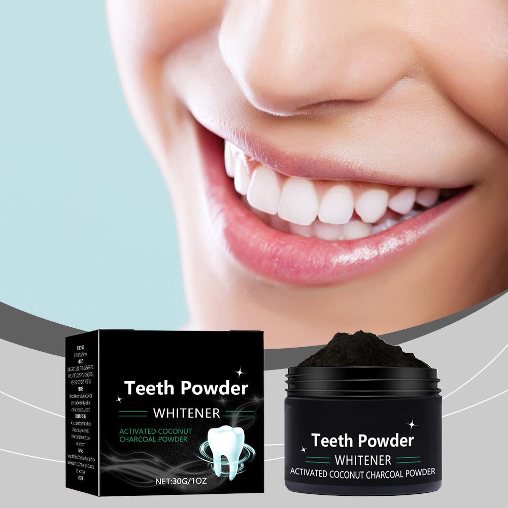치아 미백 파우더, 천연 미백 및 치아 딥 클리닝 파우 - Teeth Whitening Charcoal Powder 리뷰 및 가격