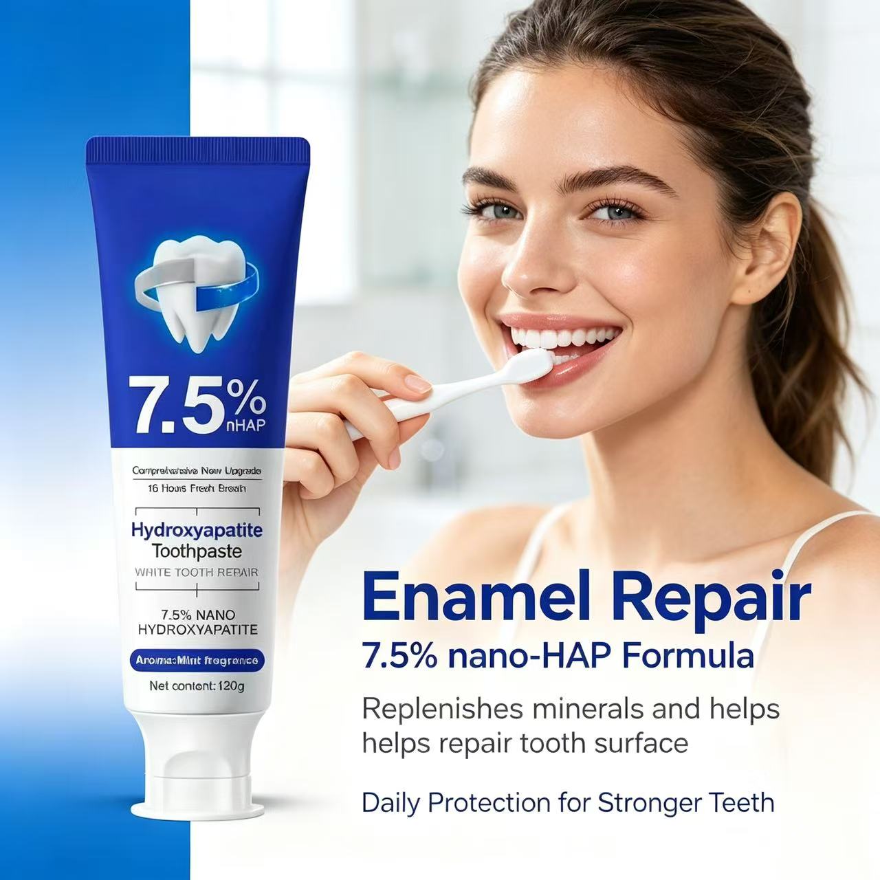 7.5% 나노 하이드록시아파타이트 치약 커피, 차 얼룩 - Hydroxyapatite Toothpaste 리뷰 및 가격