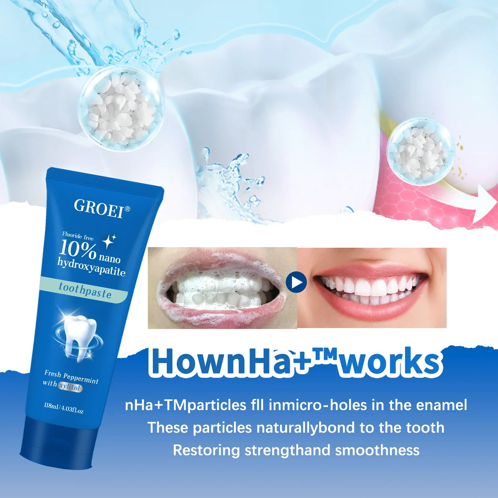 구충제 예방 자일리톨 치약 - 입냄새 제거, 민감한 치 - Hydroxyapatite Toothpaste 리뷰 및 가격
