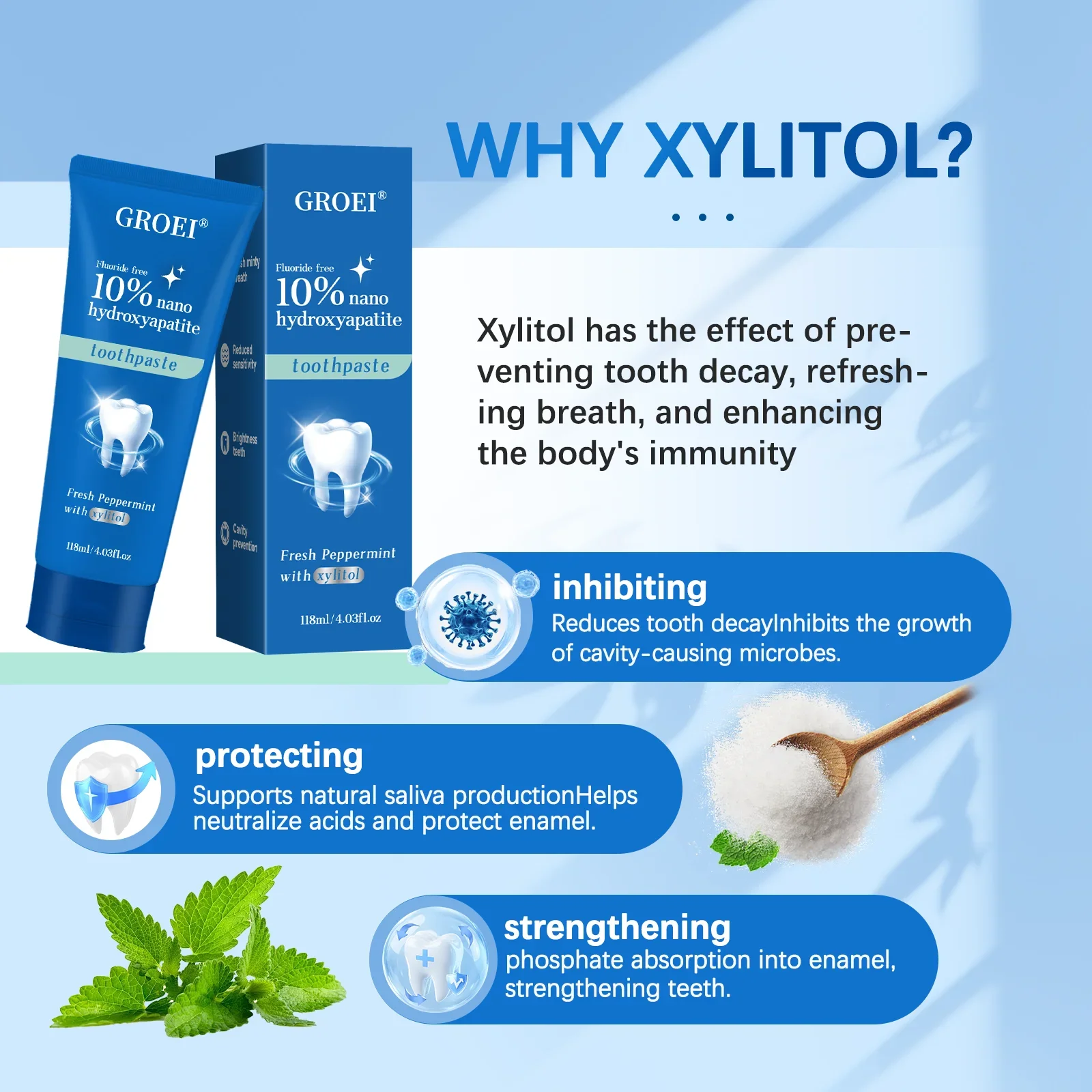 구충제 예방 자일리톨 치약 - 입냄새 제거, 민감한 치 - Hydroxyapatite Toothpaste 리뷰 및 가격