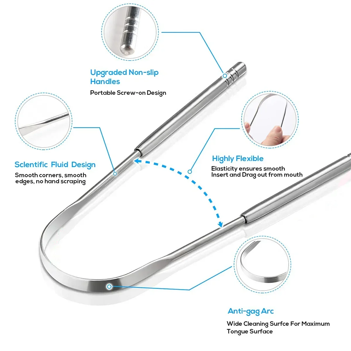 성인 및 어린이를위한 프리미엄 1pcs/3pcs 금속  - Tongue Scraper Metal 리뷰 및 가격
