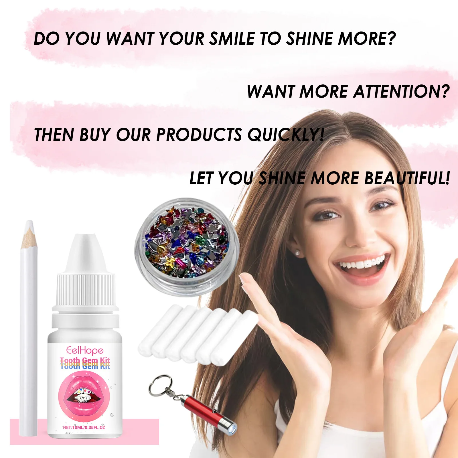 치아 장식 키트 DIY 투명 보석 장식 글리터 아름다운 - Teeth Whitening Usa 리뷰 및 가격
