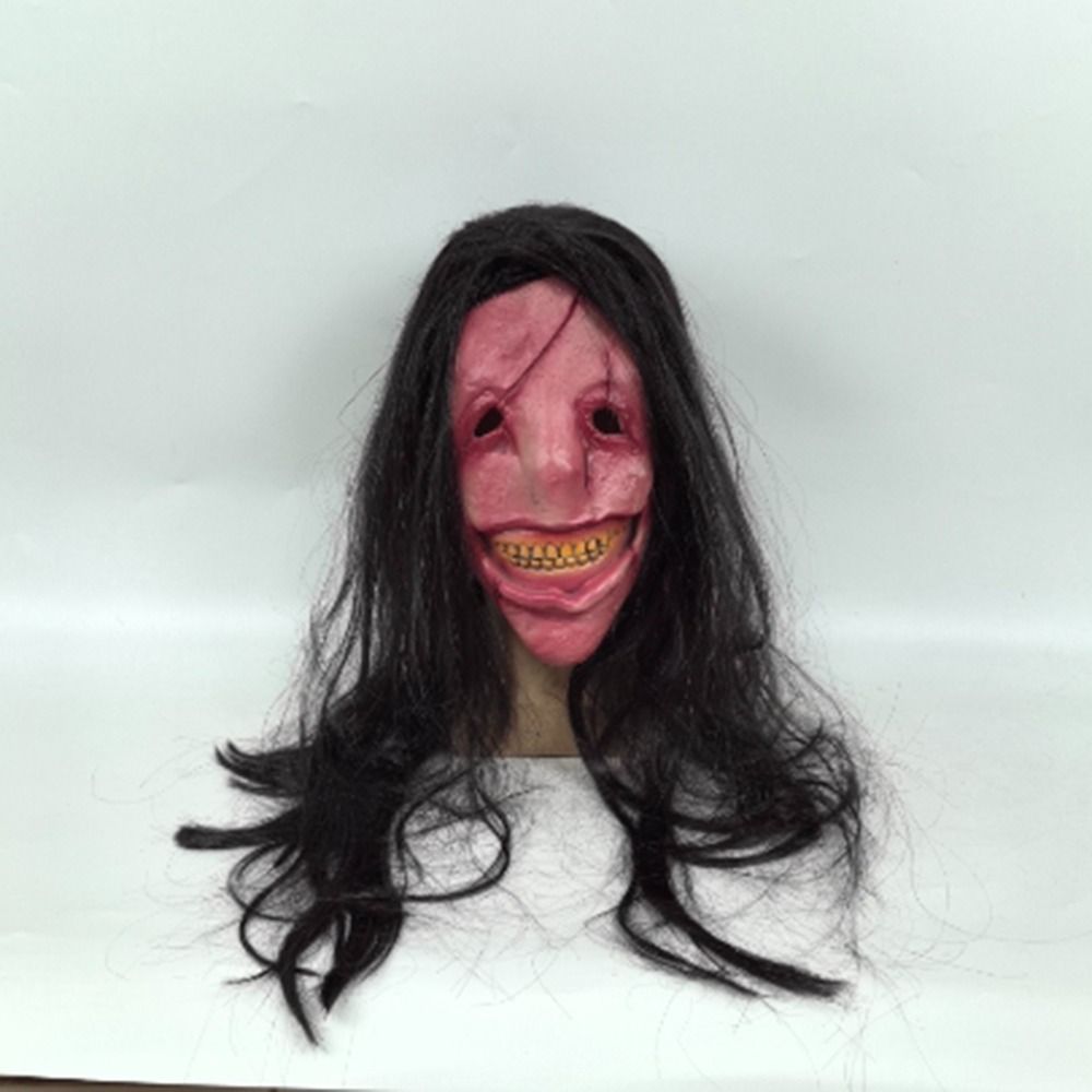 무서운 긴 머리 빨간 얼굴 악마 가면 노출된 이빨 라텍 - Teeth Whitening Mask 리뷰 및 가격
