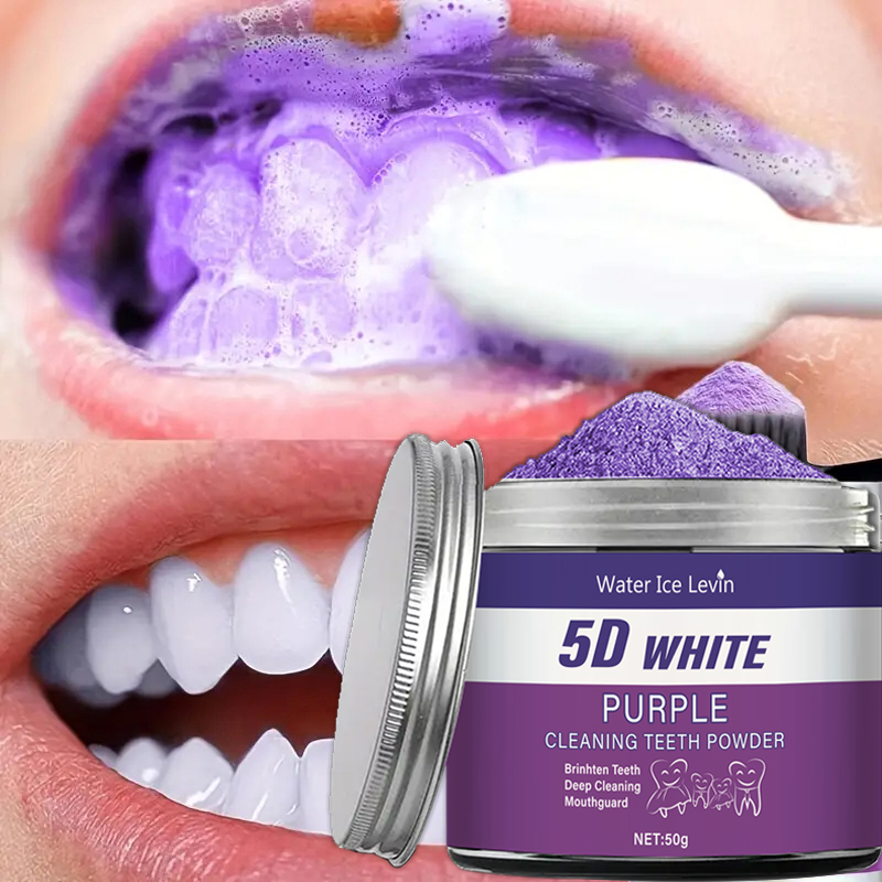 보라색 치아 미백 파우더, 50g - 딥 클리닝 및 치 - Teeth Whitening Charcoal Powder 리뷰 및 가격