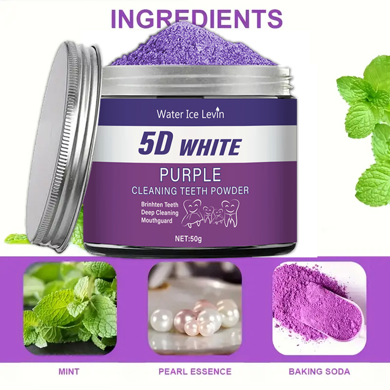 보라색 치아 미백 파우더, 50g - 딥 클리닝 및 치 - Teeth Whitening Charcoal Powder 리뷰 및 가격