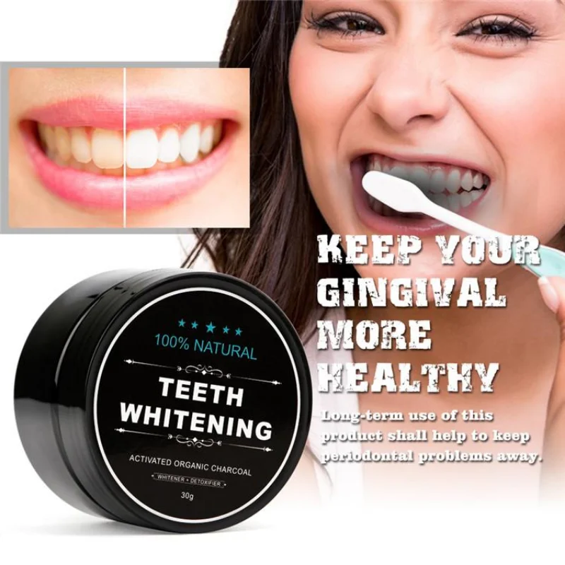 식품 등급 치아 분말 숯 치아 미백 제품 활성탄으로 치 - Teeth Whitening Charcoal Powder 리뷰 및 가격
