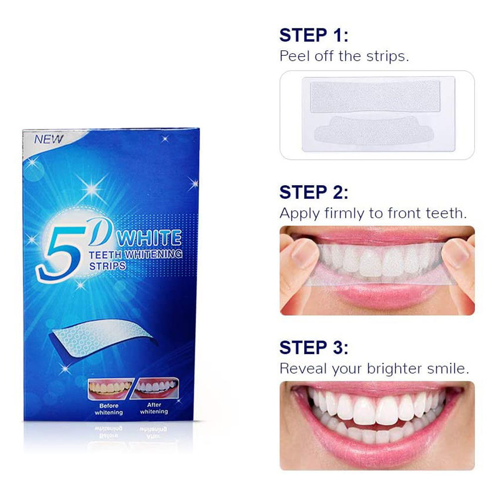 5D 화이트 치아 미백 스트립 미백 젤 화이트 스트립  - Teeth Whitening Results 리뷰 및 가격